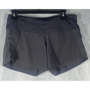 LULULEMON BLACK SPEED POCKET TENNIS SHORTS‎ SIZE 6